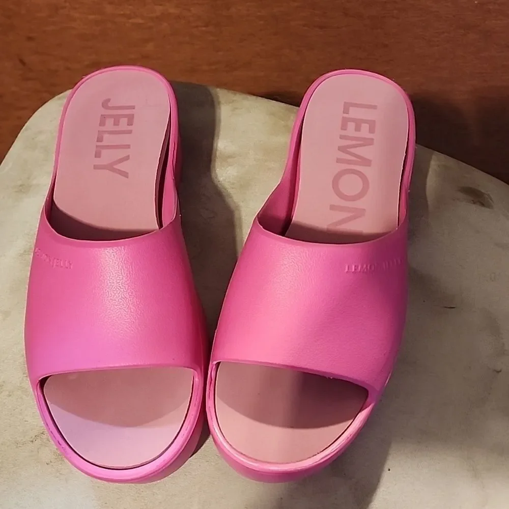 LEMON JELLY Women's Pink Platform Slide Sandals